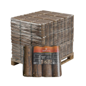 Giant Flames Holzbriketts Palette 190 Pakete x 4,8 kg (912 kg) – 100% PEFC