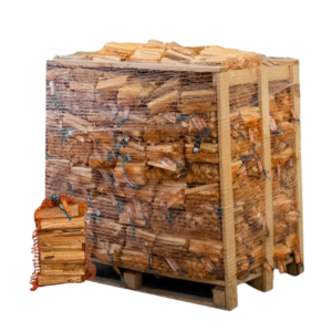 Giant Flames Anfeuerholz Palette 96 Netzbeutel x 12,5 L (1200 L) – FSC 100%