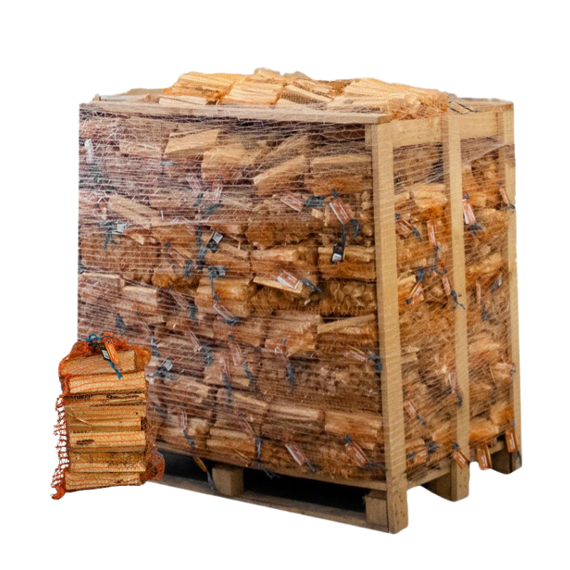 Giant Flames Anfeuerholz Palette 96 Netzbeutel x 12,5 L (1200 L) – FSC 100%