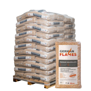 German Flames Holzpellets Palette 66 Säcke x 15 kg (990 kg) – ENplus A1