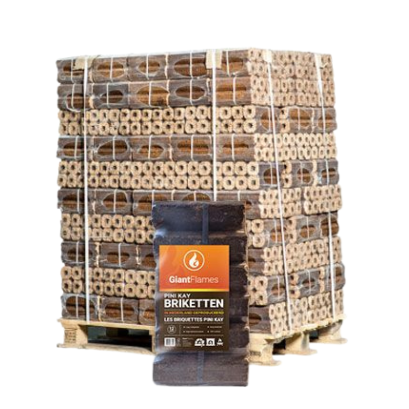 Pini Kay Holzbriketts Palette 96 Säcke x 10 kg (960 kg) – Eiche & Buche
